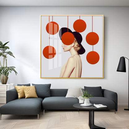 Fashion Polka Dot Premium Acrylic Square Wall Art