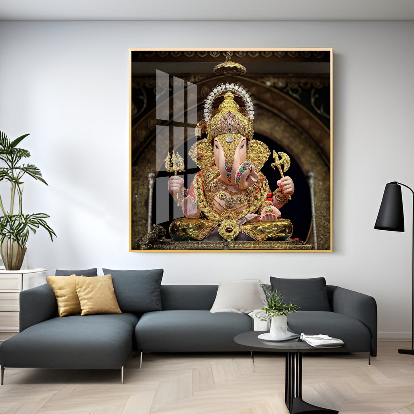 Lord Ganesh Serenity Premium Acrylic Square Wall Art