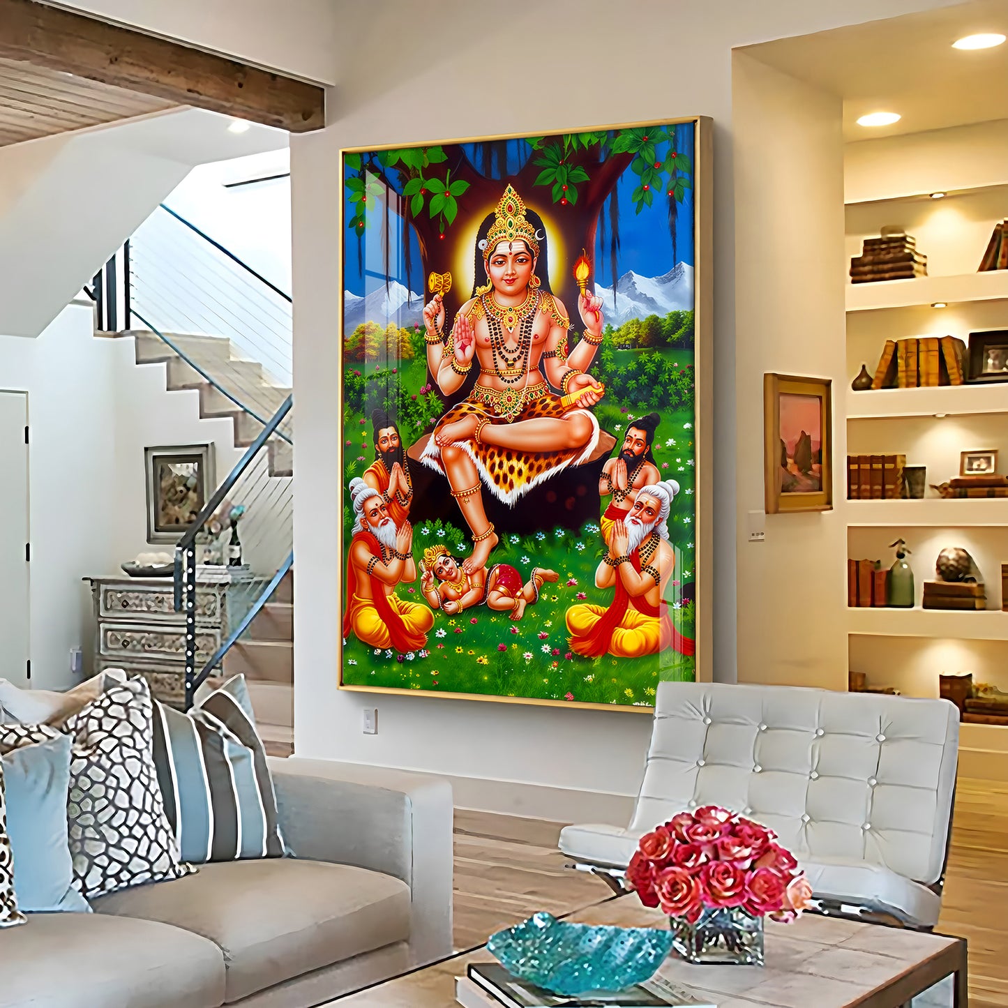 Lord Dakshinamurthy Premium Acrylic Vertical Wall Art