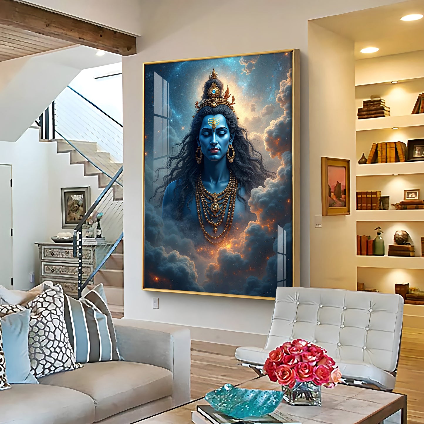 Celestial Shiva Sakti Premium Acrylic Wall Art