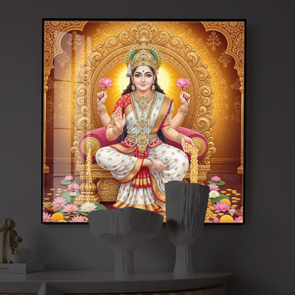 Maa Laxmi Modern Luxury Backlight Square Wall Art