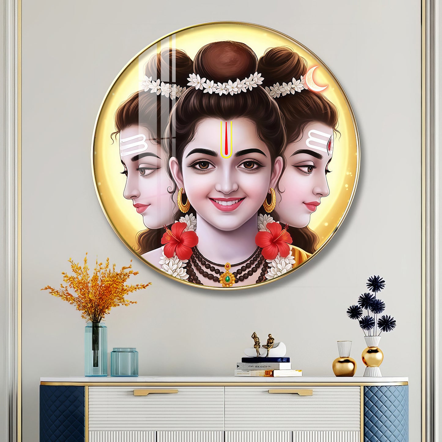 Gurudev Datt Premium Acrylic Round Wall Art
