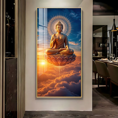 Buddha In The Clouds Premium Acrylic Vertical Wall Art