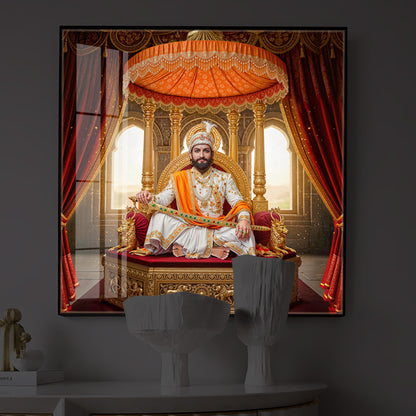 Rajyabhishek of Chattrapati Shivaji Maharaj Modern Luxury Backlight Square Wall Art