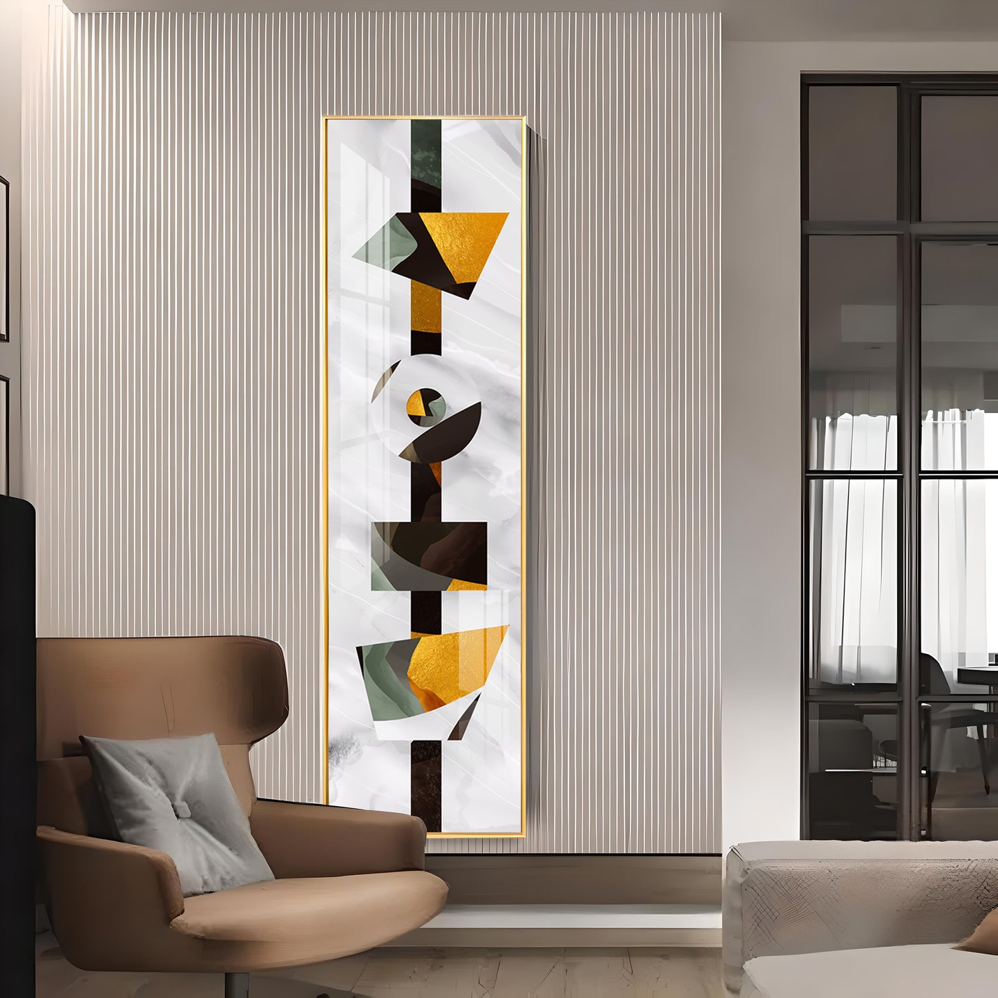 Modern Luxury Art Living Room Entrance Hall Vertical Premium Acrylic Vertical Wall Art