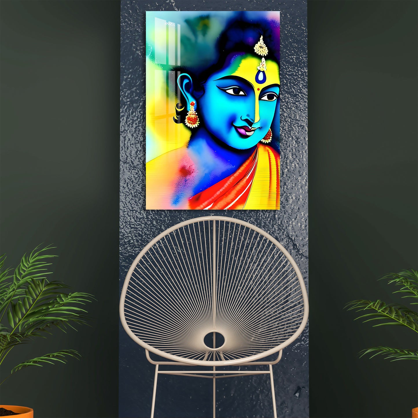 Vibrant Krishna Acrylic Wall Art