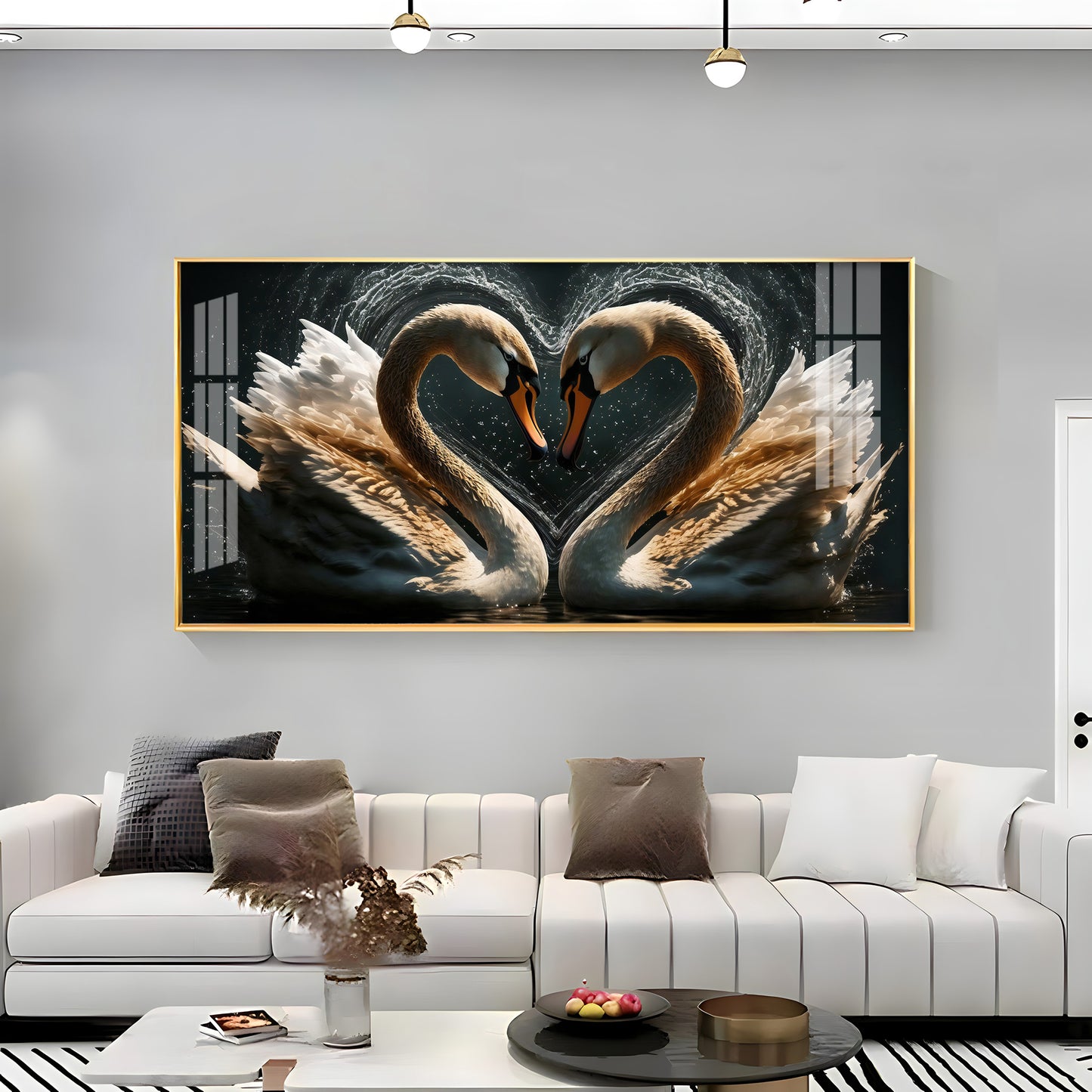 Swan On The Lake Premium Acrylic Horizontal Wall Art