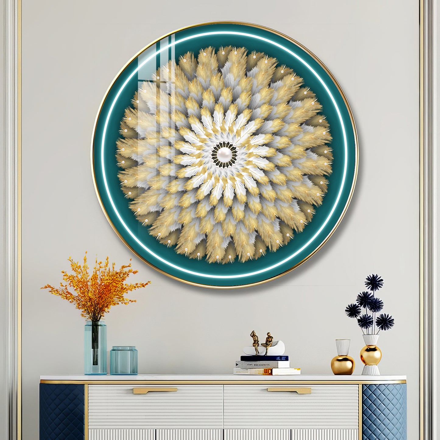 Majestic Whirl Premium Acrylic Round Wall Art