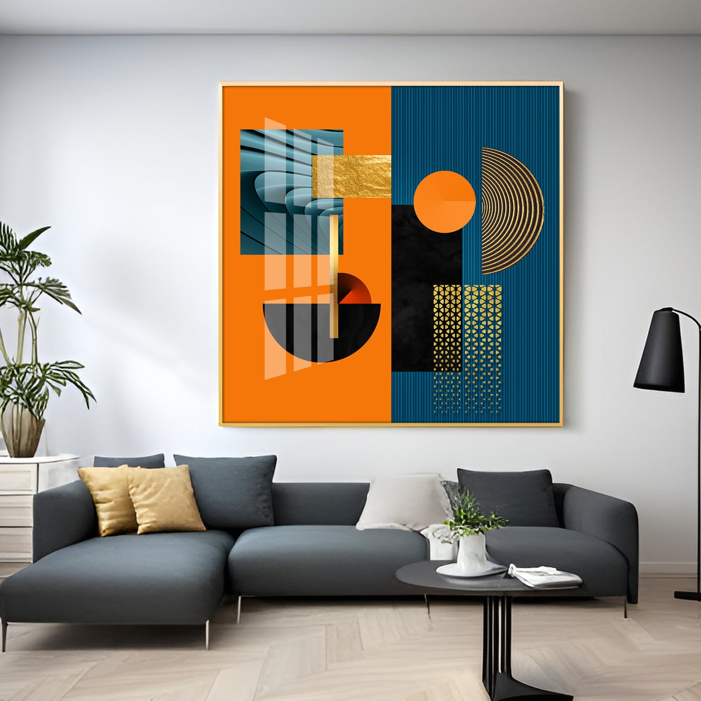 Geometrical Composition Premium Acrylic Square Wall Art