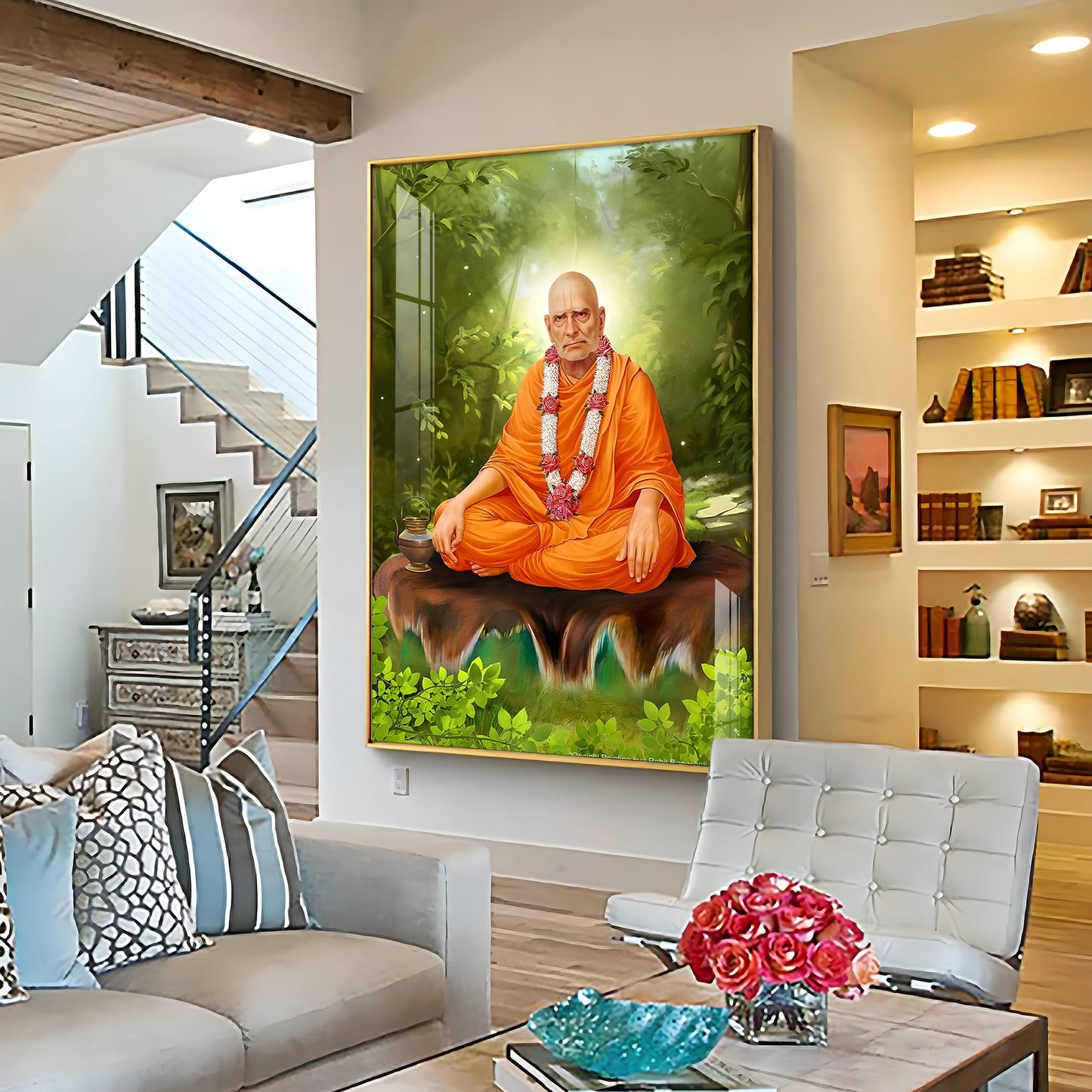 Contemplation Shri Swami Samartha Premium Vertical Acrylic Wall Art