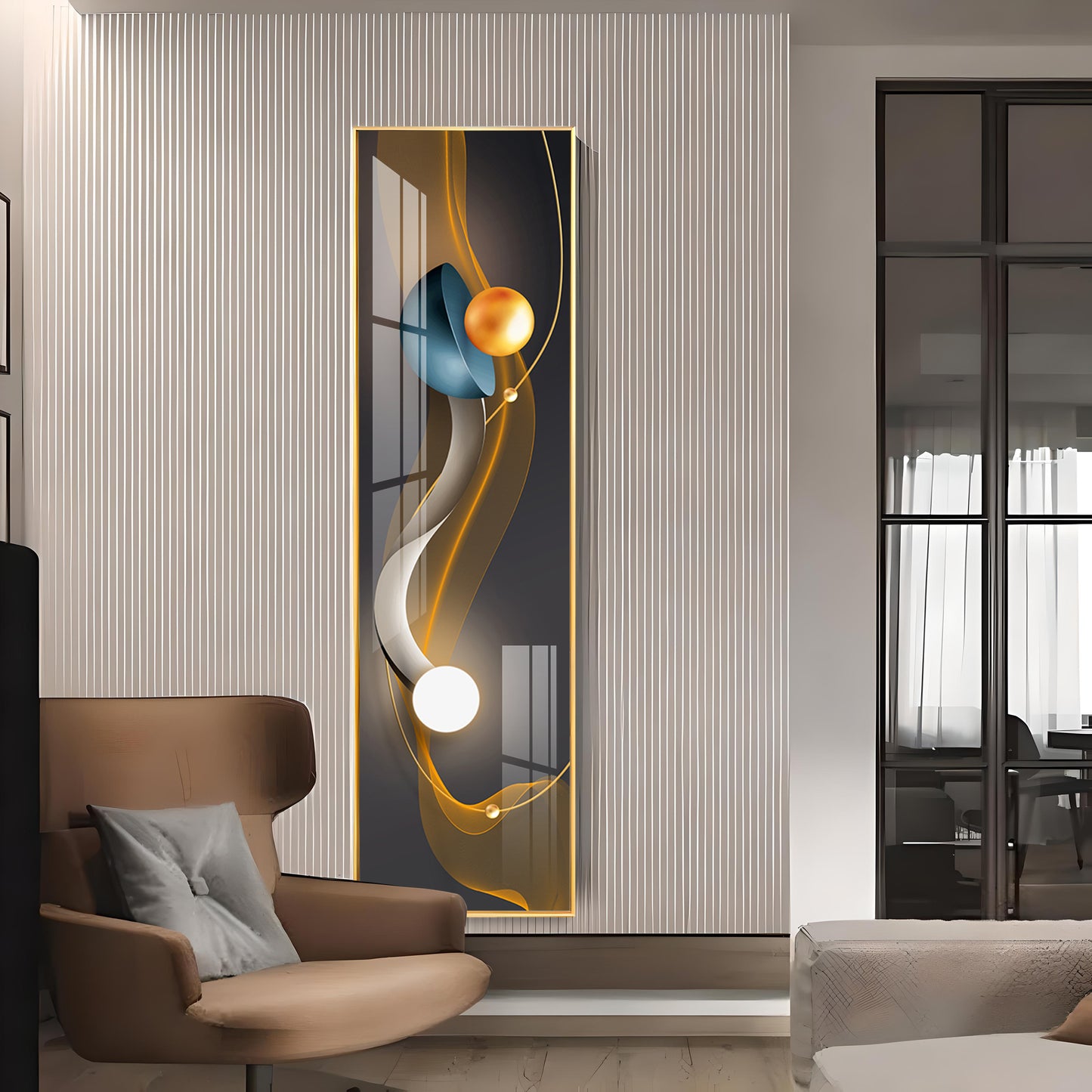 Blue Flame Glow Premium Acrylic Vertical Wall Art