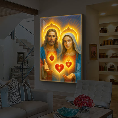 God Prayer Modern Luxury Backlight Vertical Wall Art
