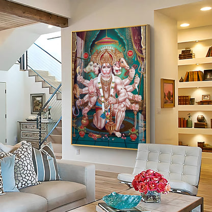 Celestial Guardian Lord Hanuman Premium Vertical Acrylic Wall Art