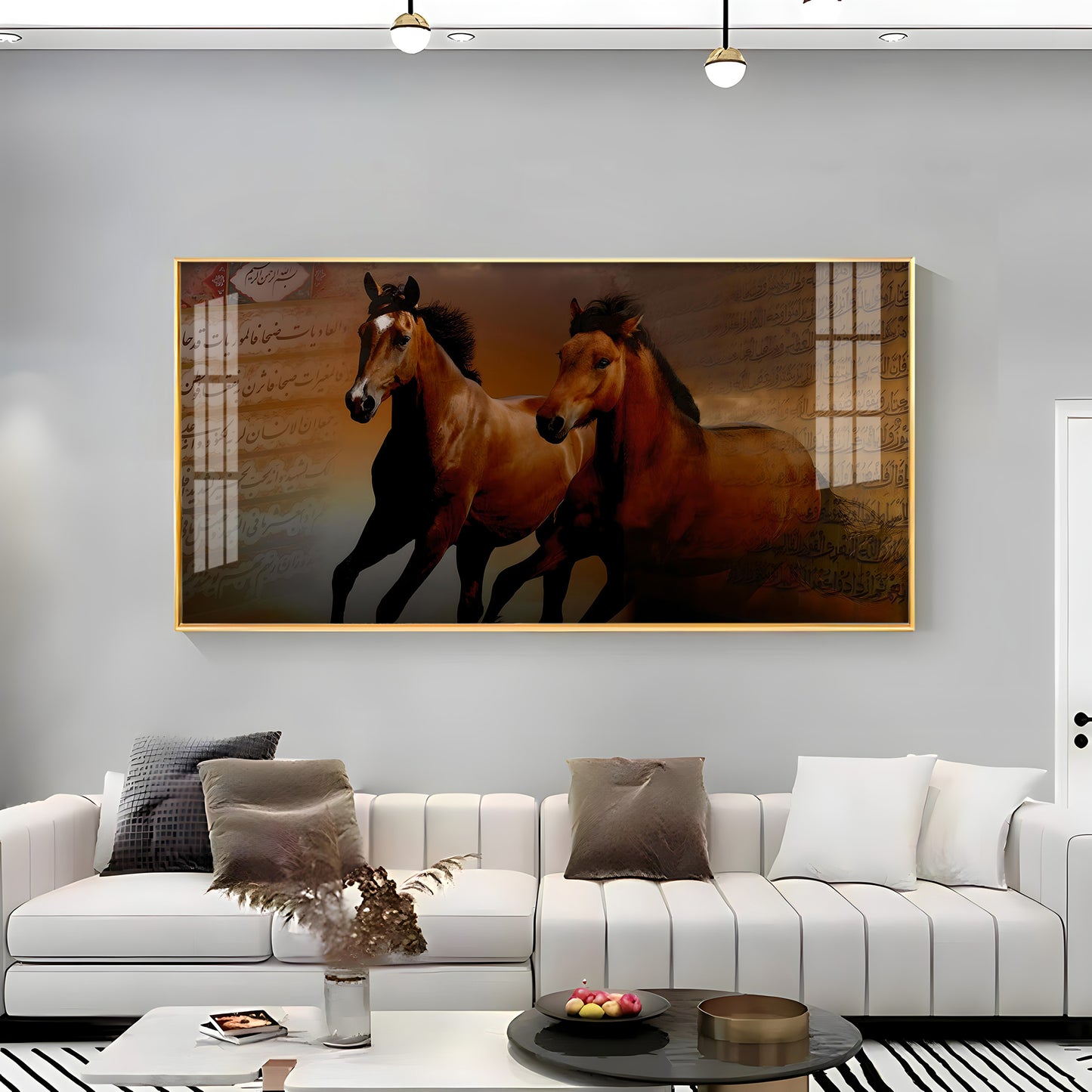 Arabic Horses Premium Acrylic Vertical Wall Art