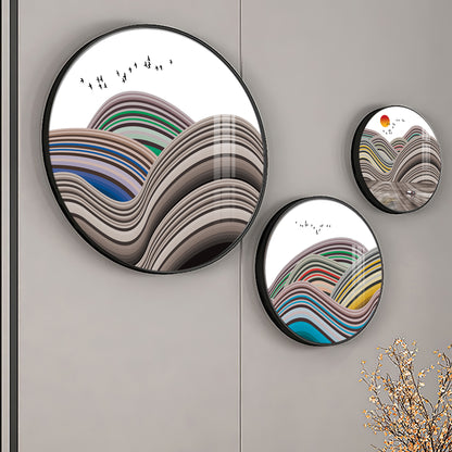 Flair Style Hills Premium Acrylic Round Wall Art (Set of 3)
