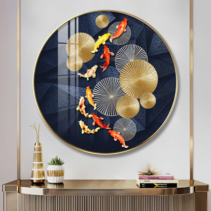 Goldfish Emblem Premium Acrylic Round Wall Art
