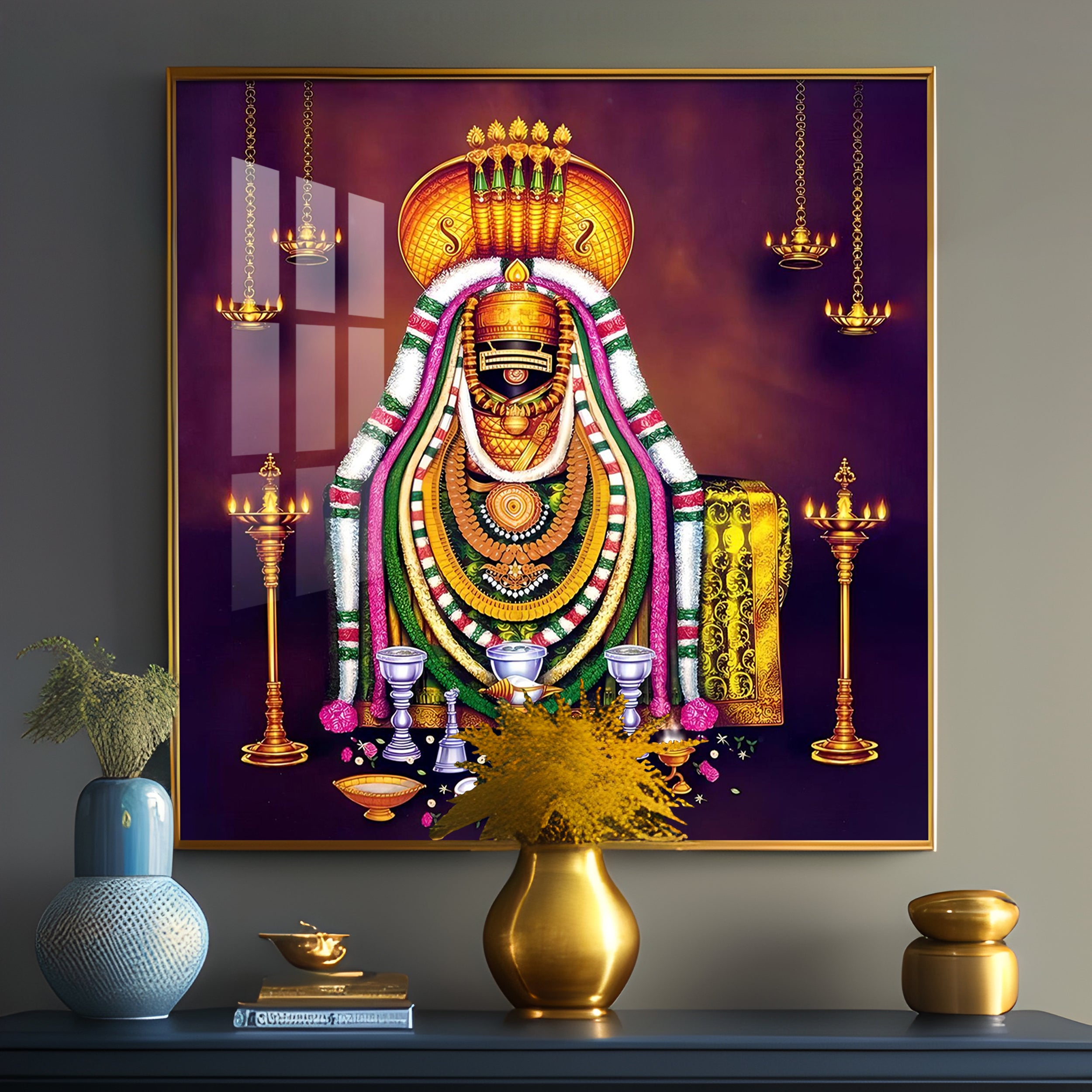 Lord Arunachaleswarar Premium Acrylic Square Wall Art