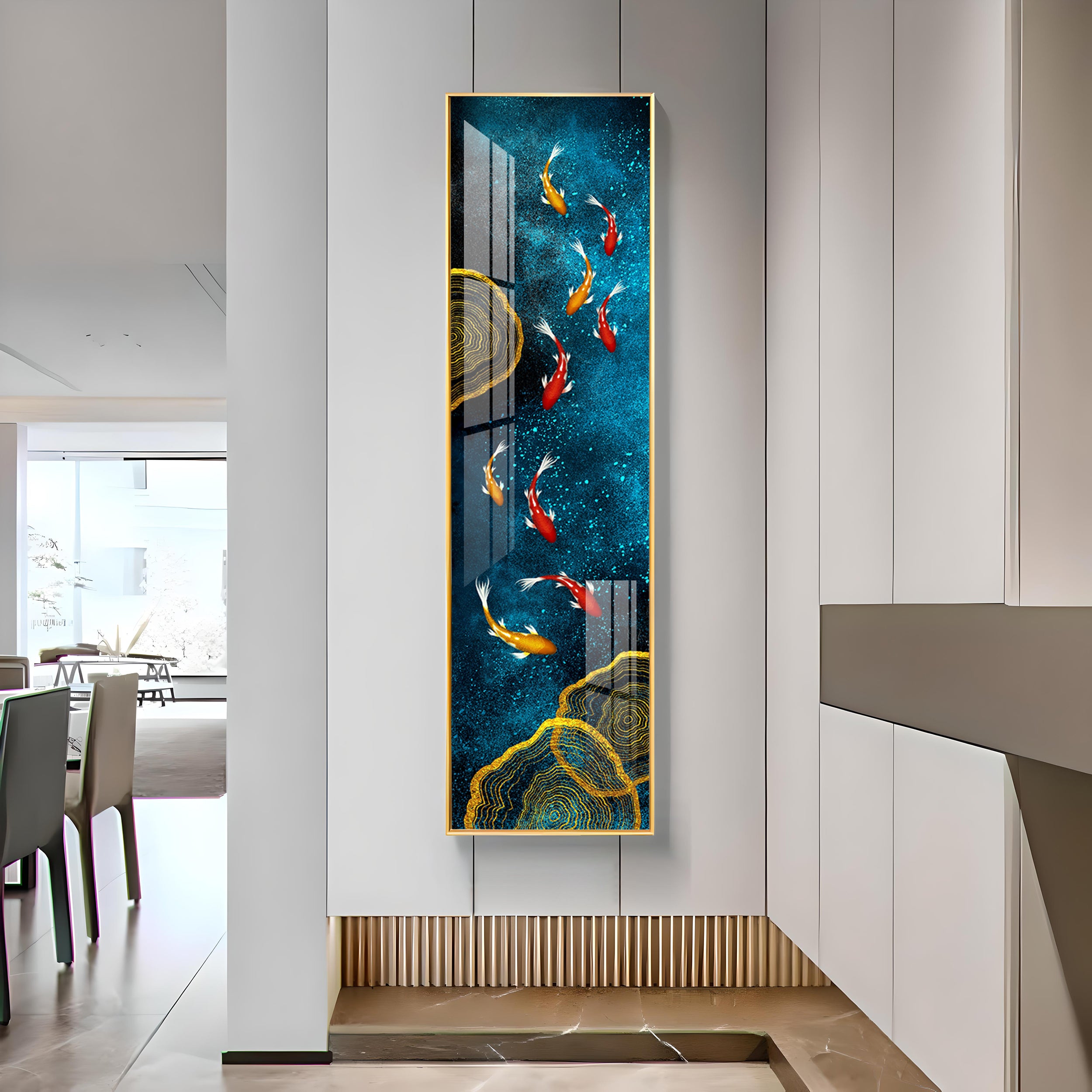 Aesthetic Koi Fish Feng Premium Acrylic Vertical Wall Art