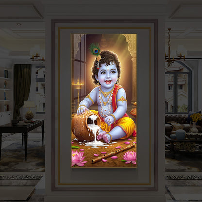 Bal Krishna Modern Luxury Backlight Vertical Wall Art