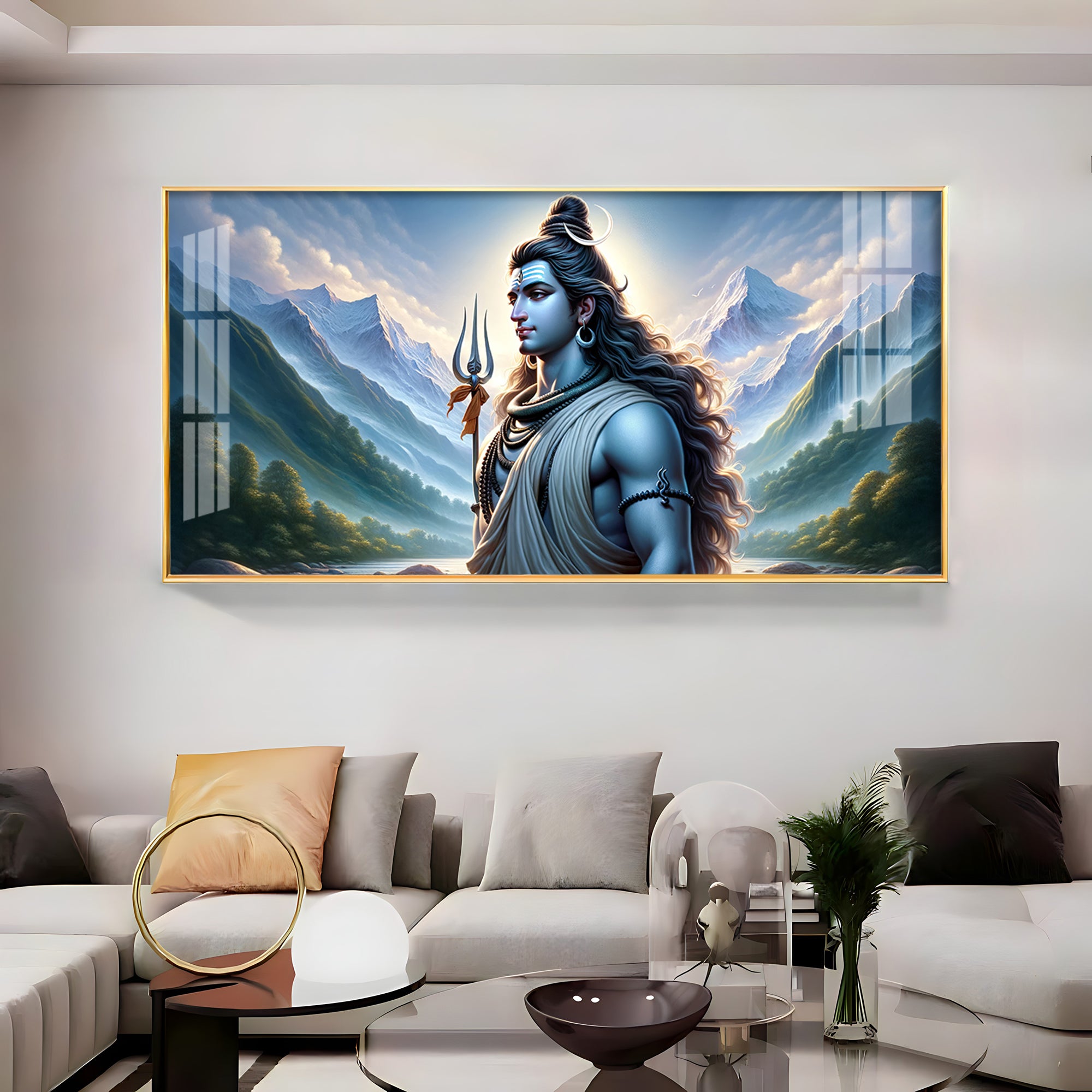 Mahadev In Forest Premium Acrylic Horizontal Wall Art