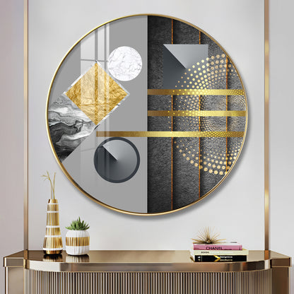 Geometric Elegance Premium Acrylic Round Wall Art