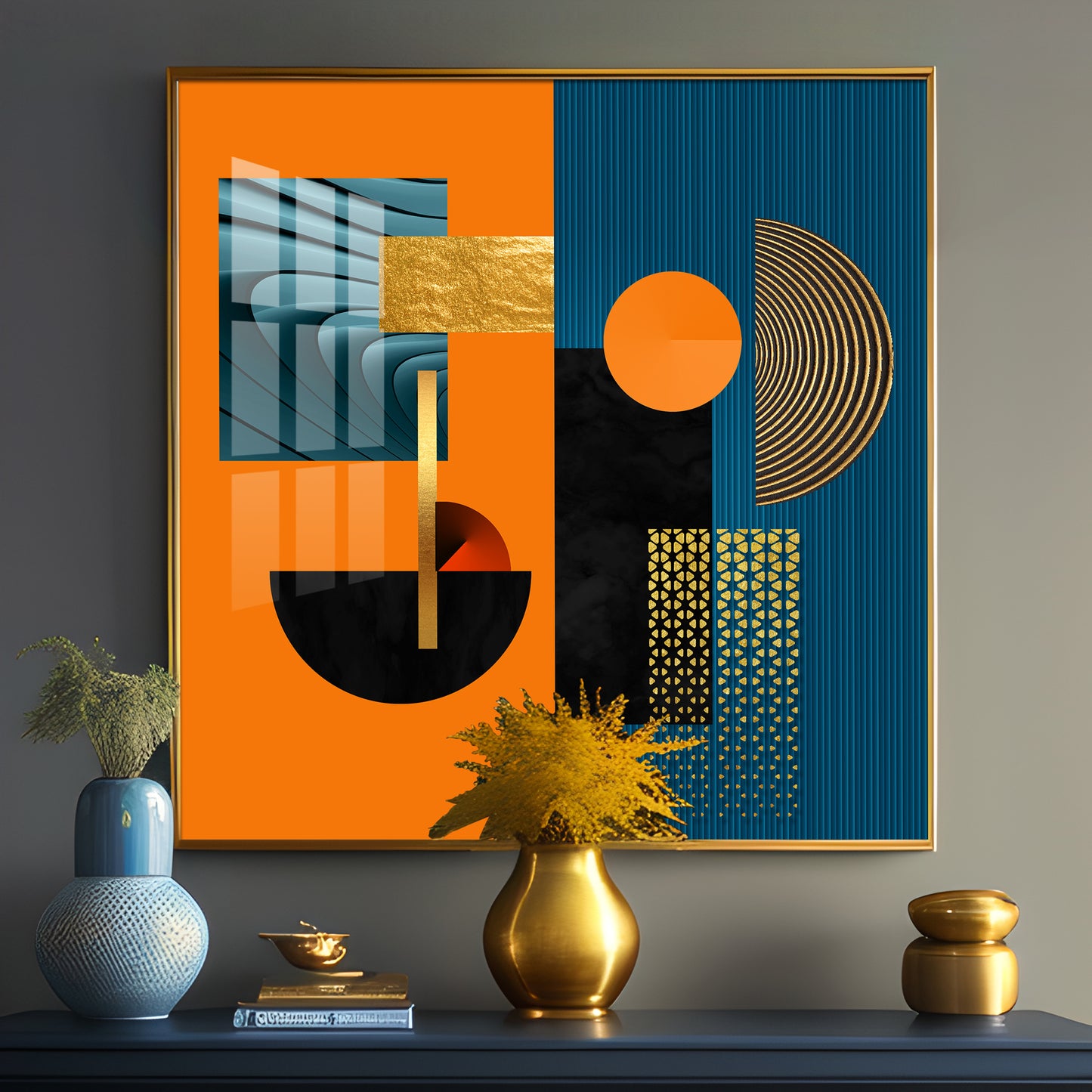 Geometrical Composition Premium Acrylic Square Wall Art