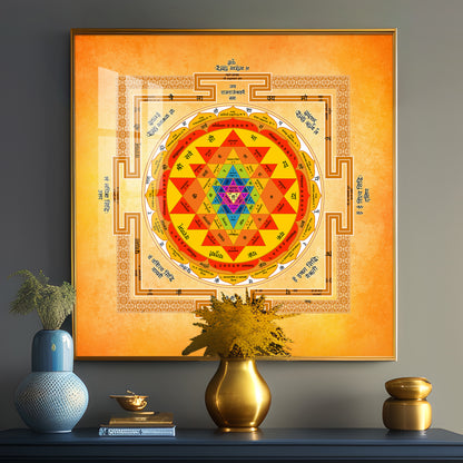 Shree Yantra Premium Acrylic Square Wall Art