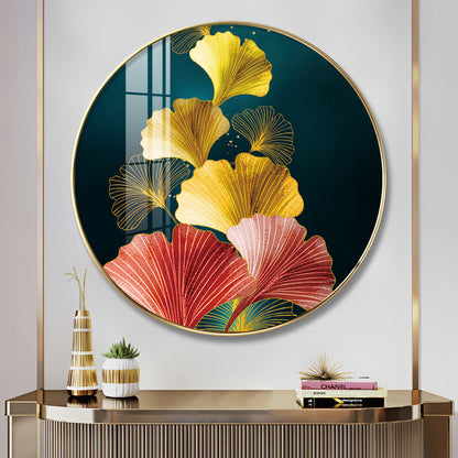 Colorful Petals Premium Acrylic Round Wall Art