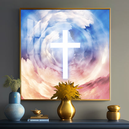 Jesus Cross Premium Acrylic Square Wall Art