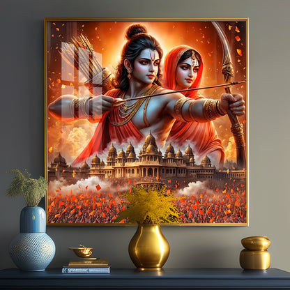 Ram and Sita Premium Acrylic Square Wall Art