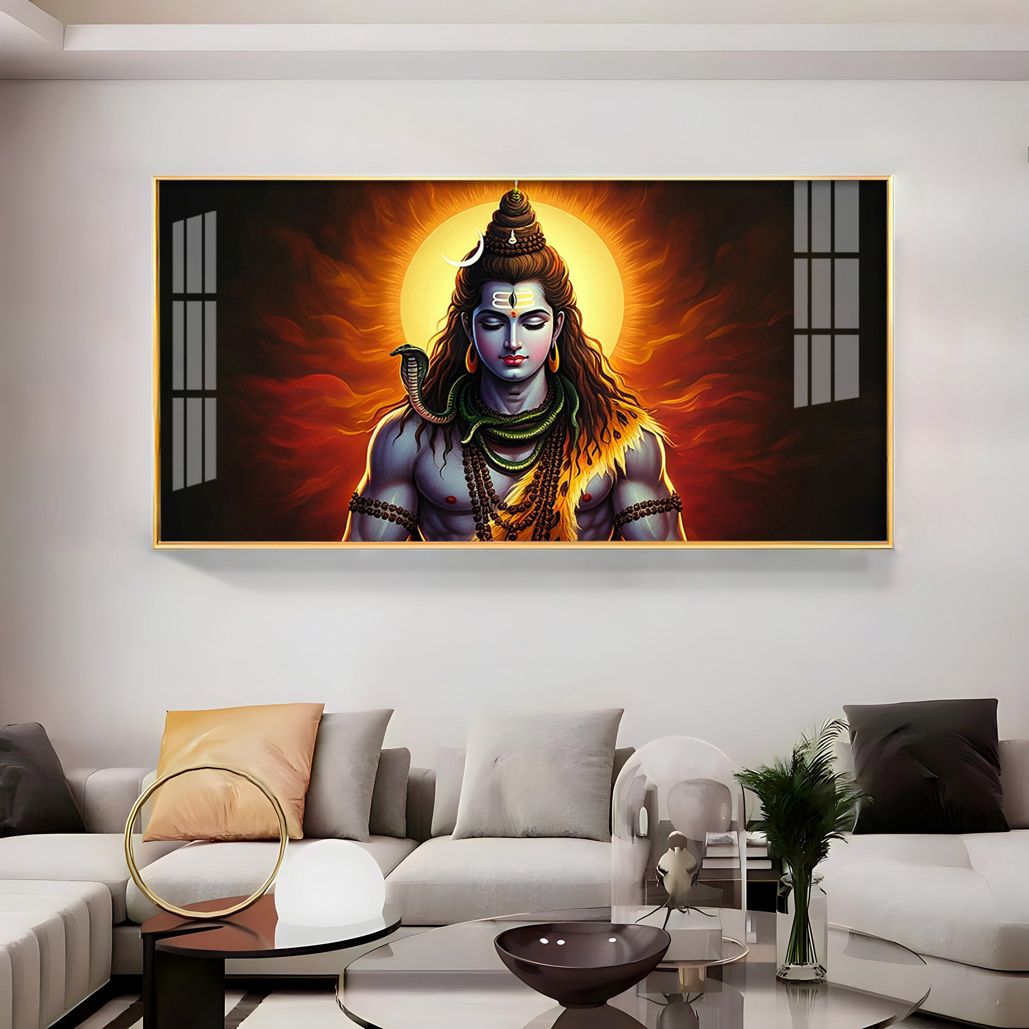 God Shiva Premium Acrylic Horizontal Wall Art