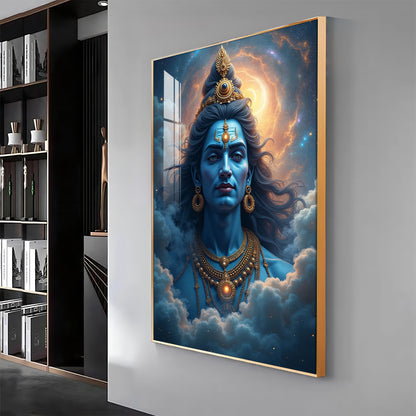 Lord Shiva Cloudscape Premium Acrylic Wall Art