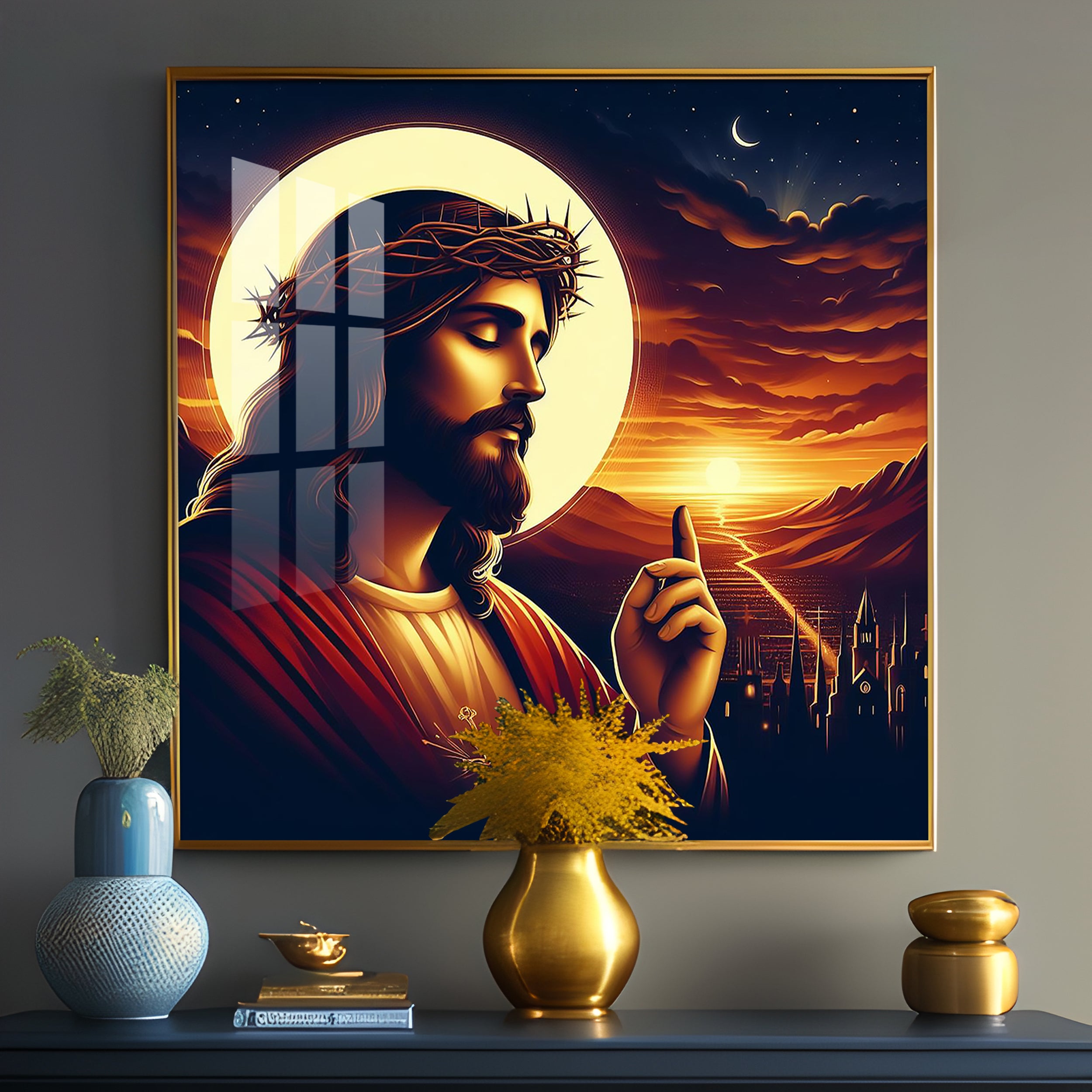 Lord Jesus Christ Premium Acrylic Square Wall Art