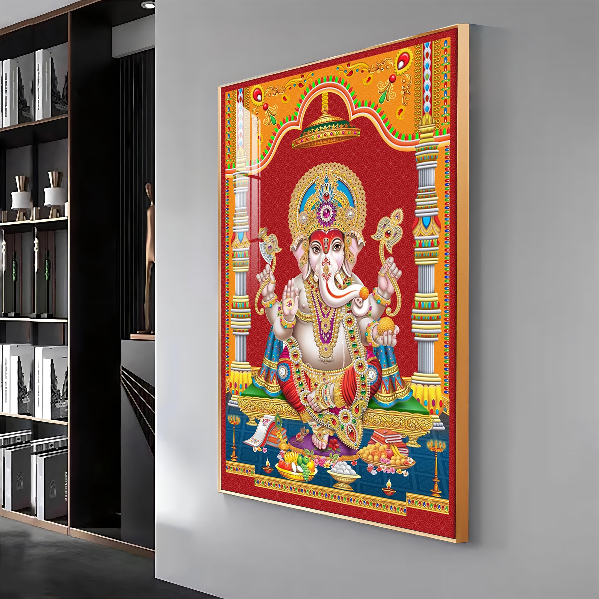 Divine Ganesha Premium Acrylic Vertical Wall Art