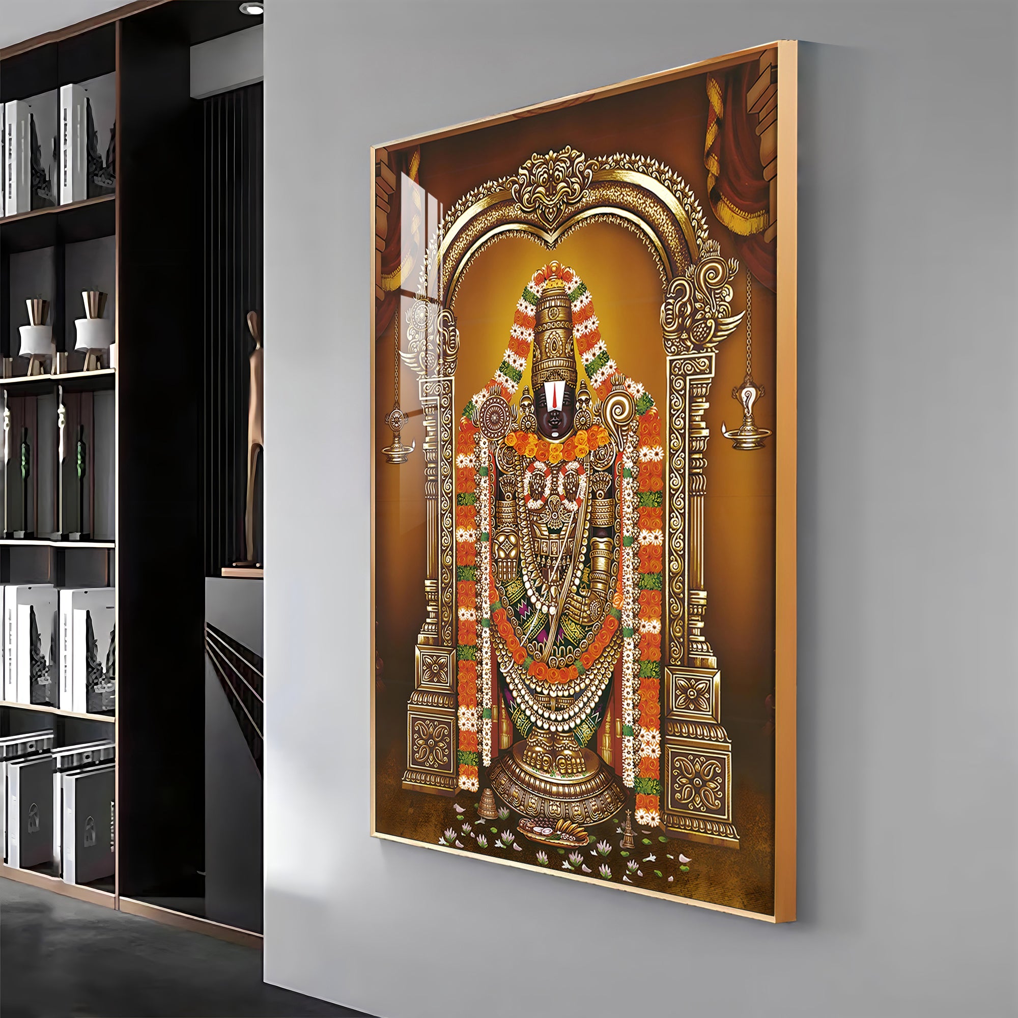 Majestic Lord Tirupati Balaji Premium Vertical Acrylic Wall Art