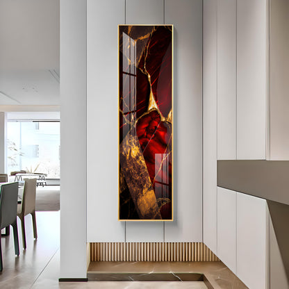 Gold & Red Tones Premium Acrylic Vertical Wall Art