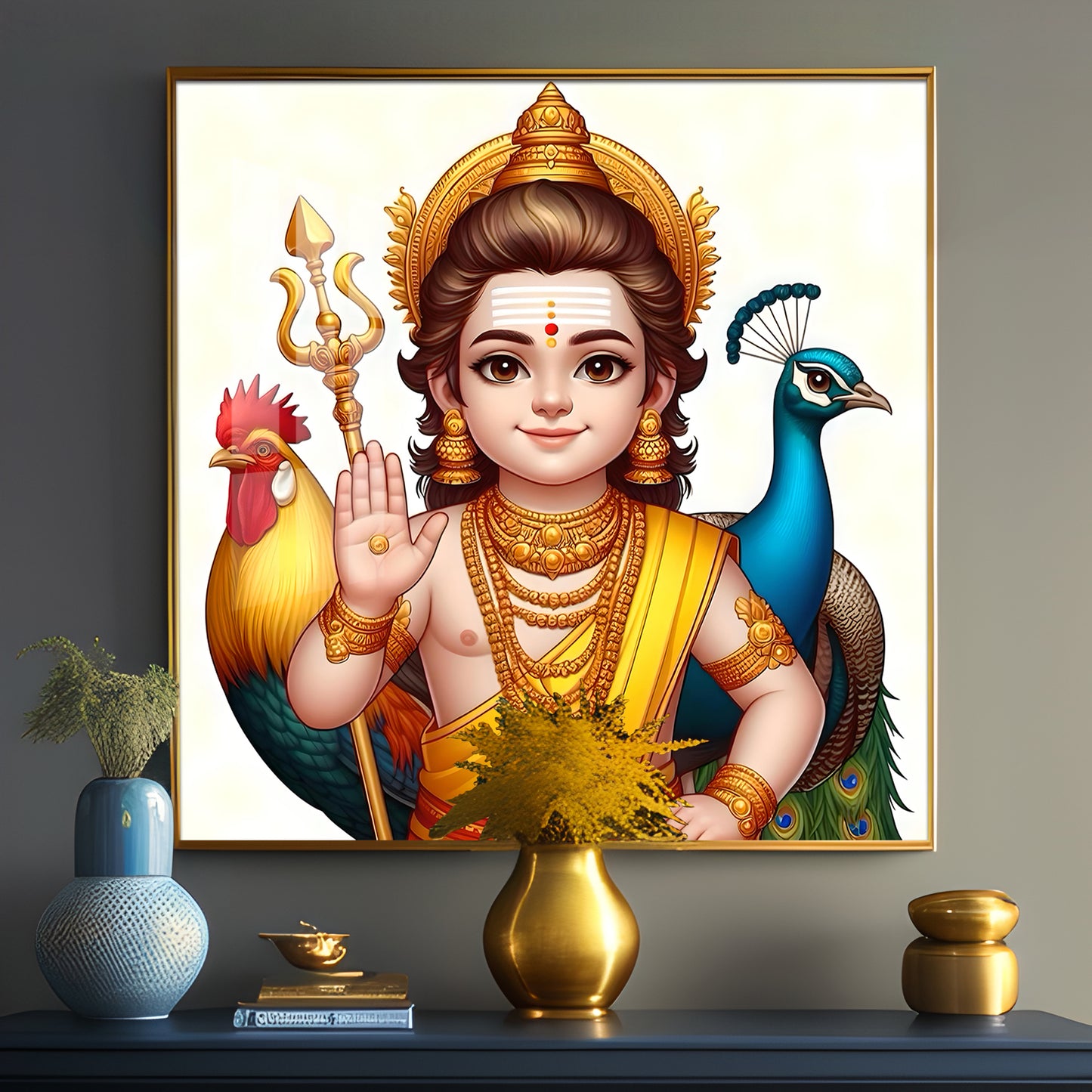 Lord Murugan Premium Acrylic Square Wall Art