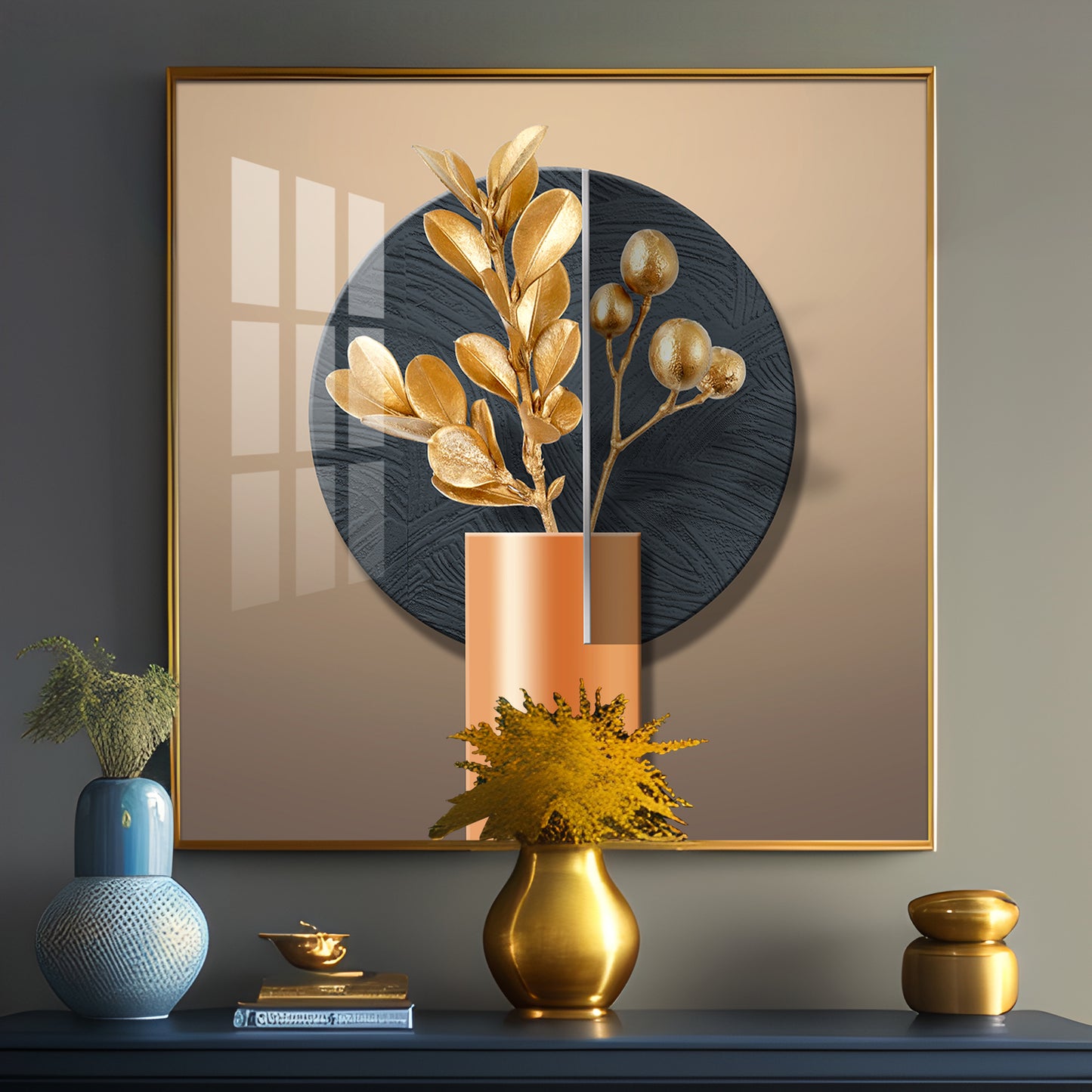 Modern Bloom Vase Premium Square Wall Art