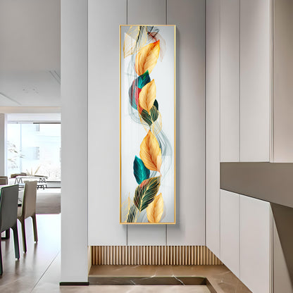 Flowing Leaves Premium Acrylic Vertical Wall Art