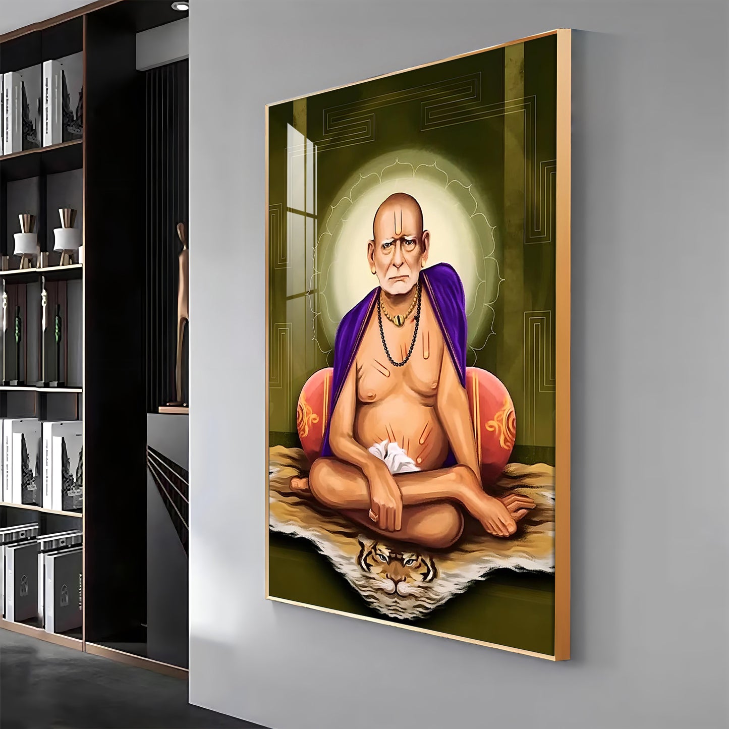 Contemplative Shri Swami Samartha Premium Vertical Acrylic Wall Art