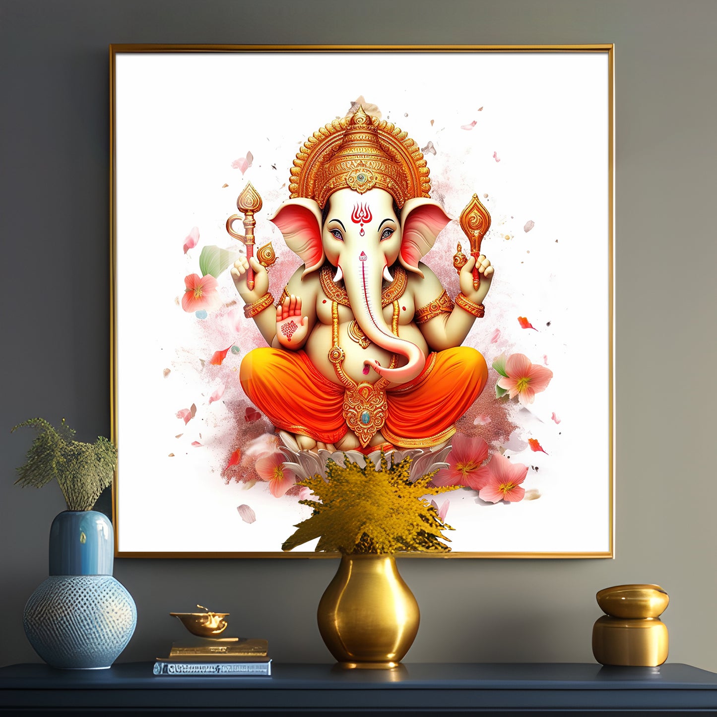 Shiv Putra Ganesh Premium Acrylic Square Wall Art