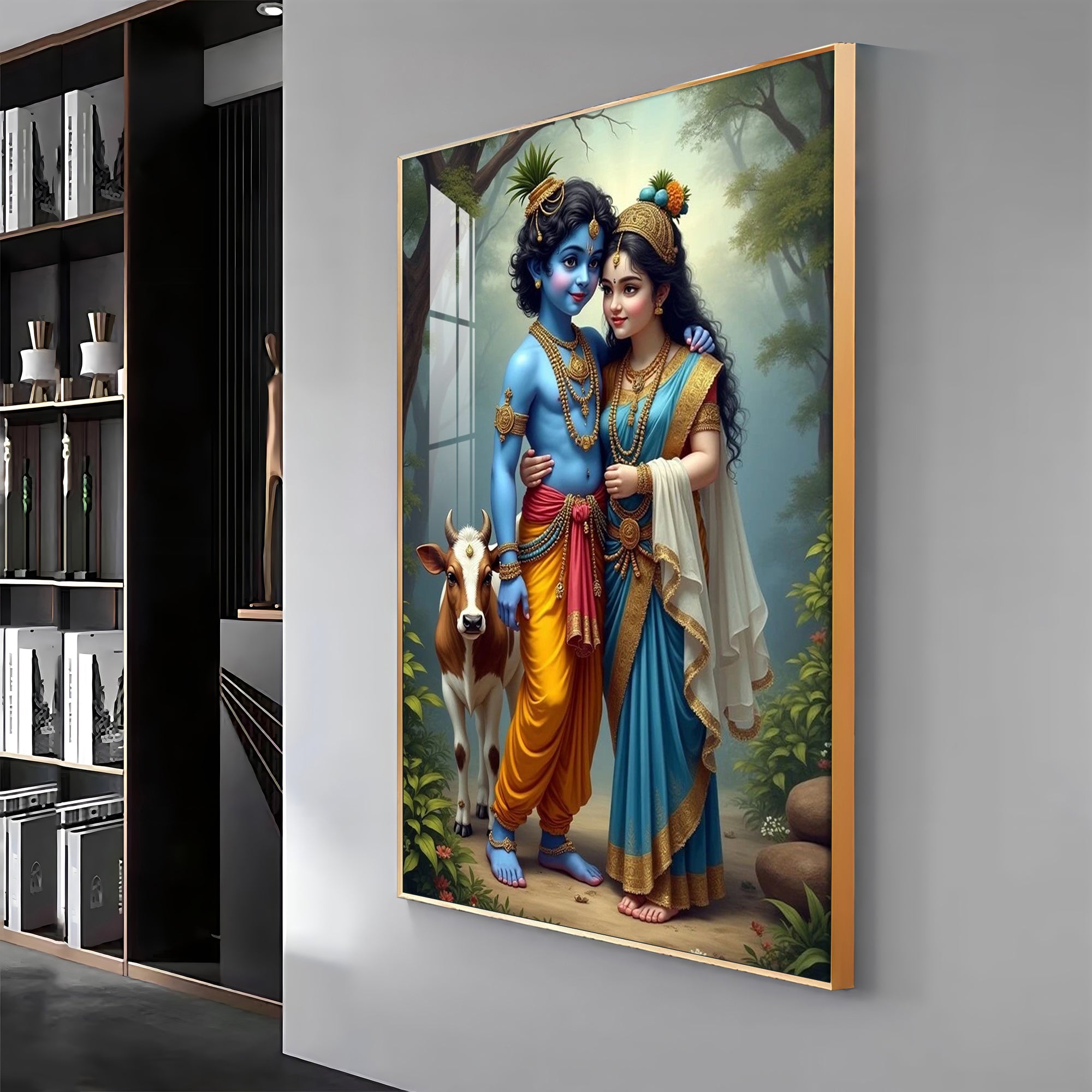 Krishna and Radha Togetherness Premium Acrylic Wall Art