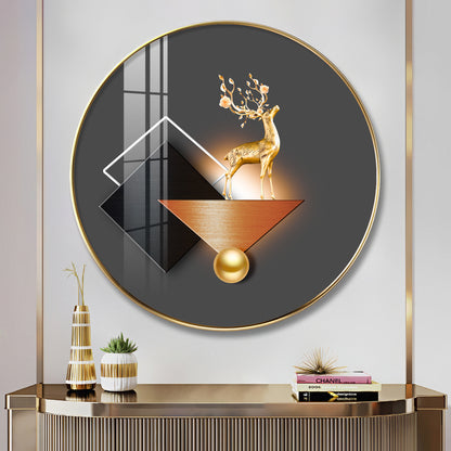 Antler Aesthetic Premium Acrylic Round Wall Art