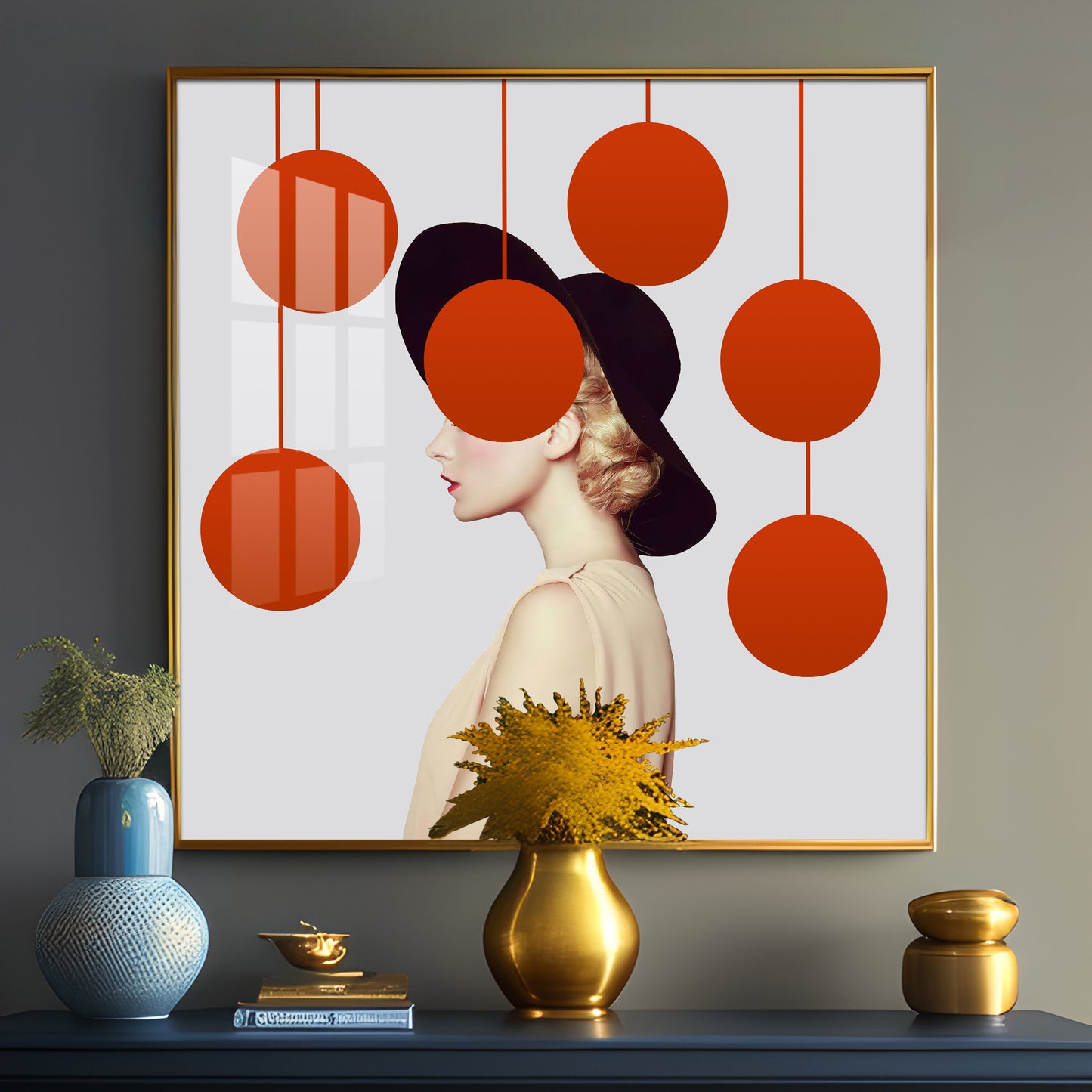 Fashion Polka Dot Premium Acrylic Square Wall Art