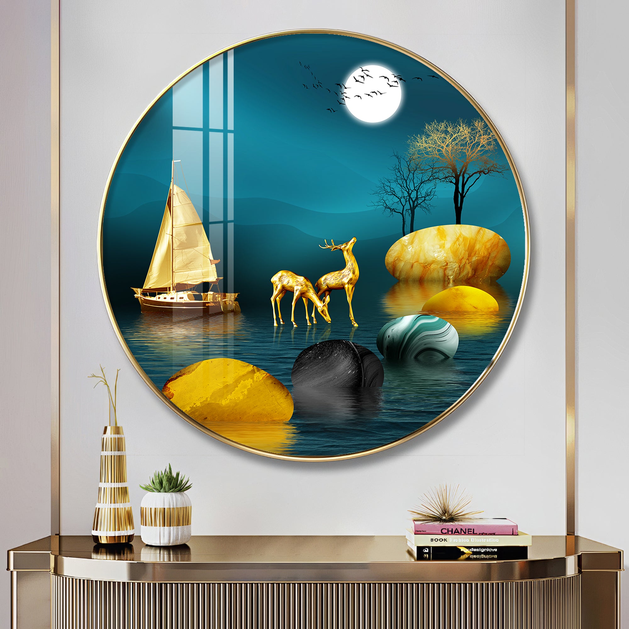 Echoes Of Nature Premium Acrylic Round Wall Art