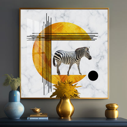 Roaming Zebra Premium Acrylic Square Wall Art