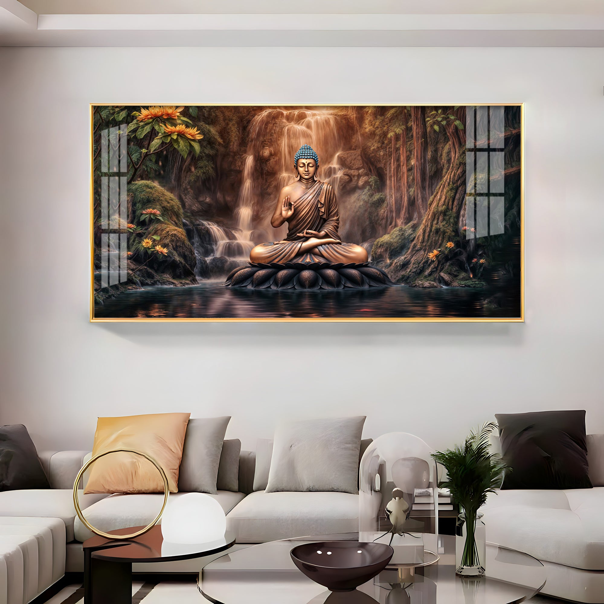 Tranquil Illumination Buddha Premium Acrylic Horizontal Wall Art