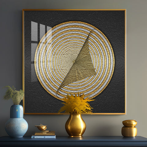 Contemporary Golden Circle Premium Acrylic Square Wall Art
