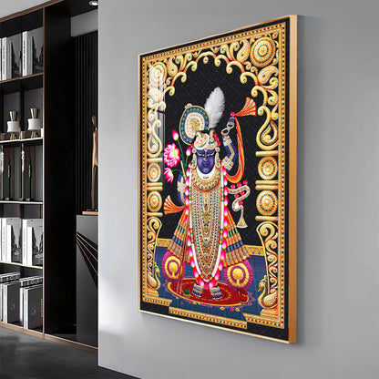 Celestial Krishna Premium Acrylic Vertical Wall Art