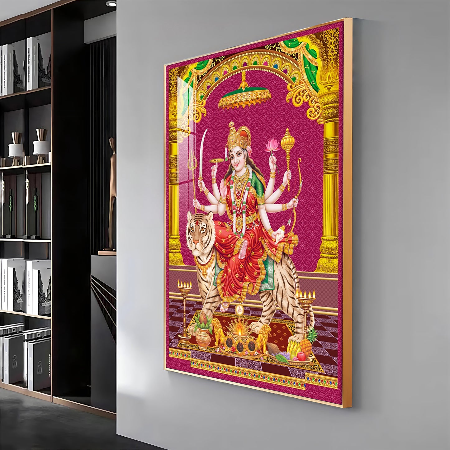 Maa Durga Spirit Premium Acrylic Vertical Wall Art